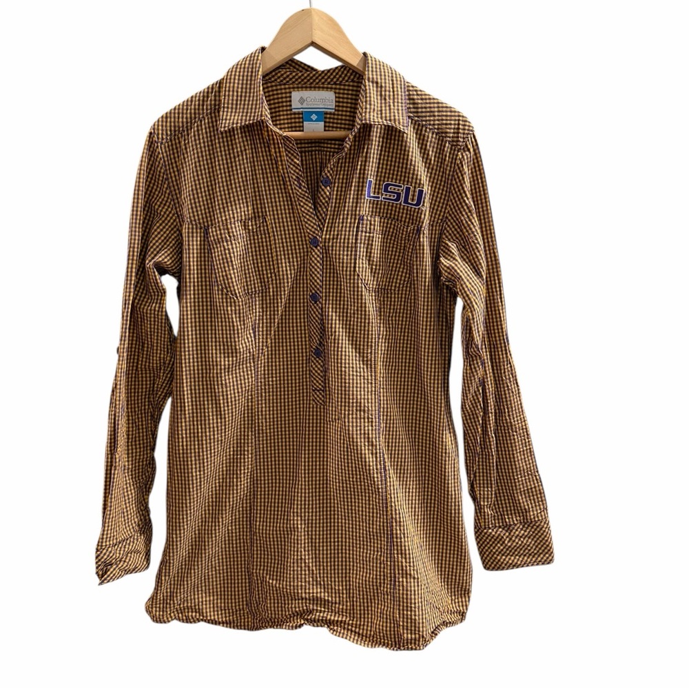 Columbia Sportswear LSU Gingham Plaid Tunic Top